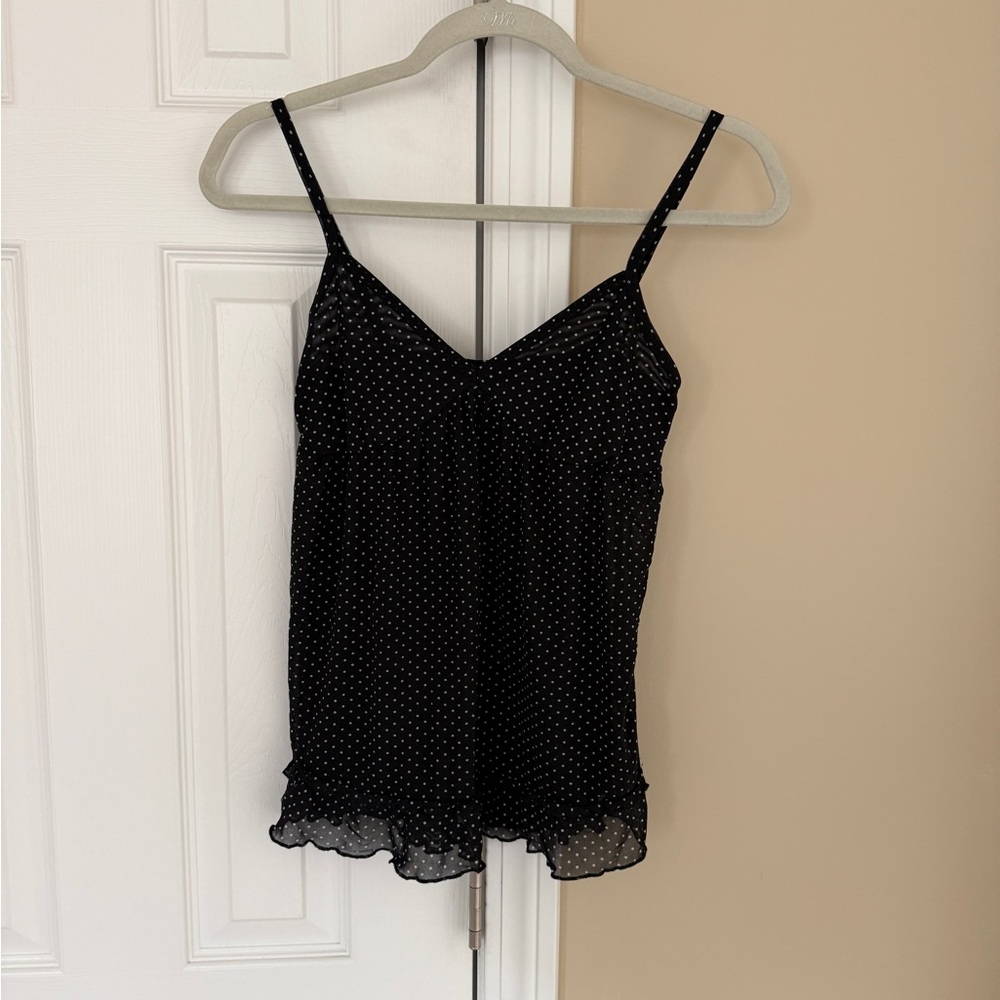 Brandy Melville Polka Dot Mesh Tank Top